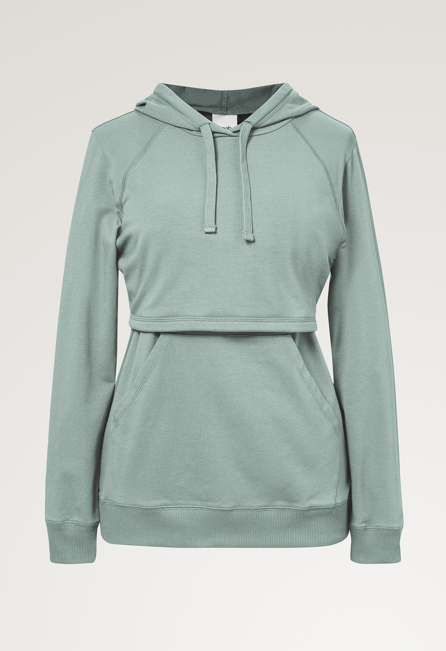 Fleece lined maternity hoodie with nursing access - Mint gallery