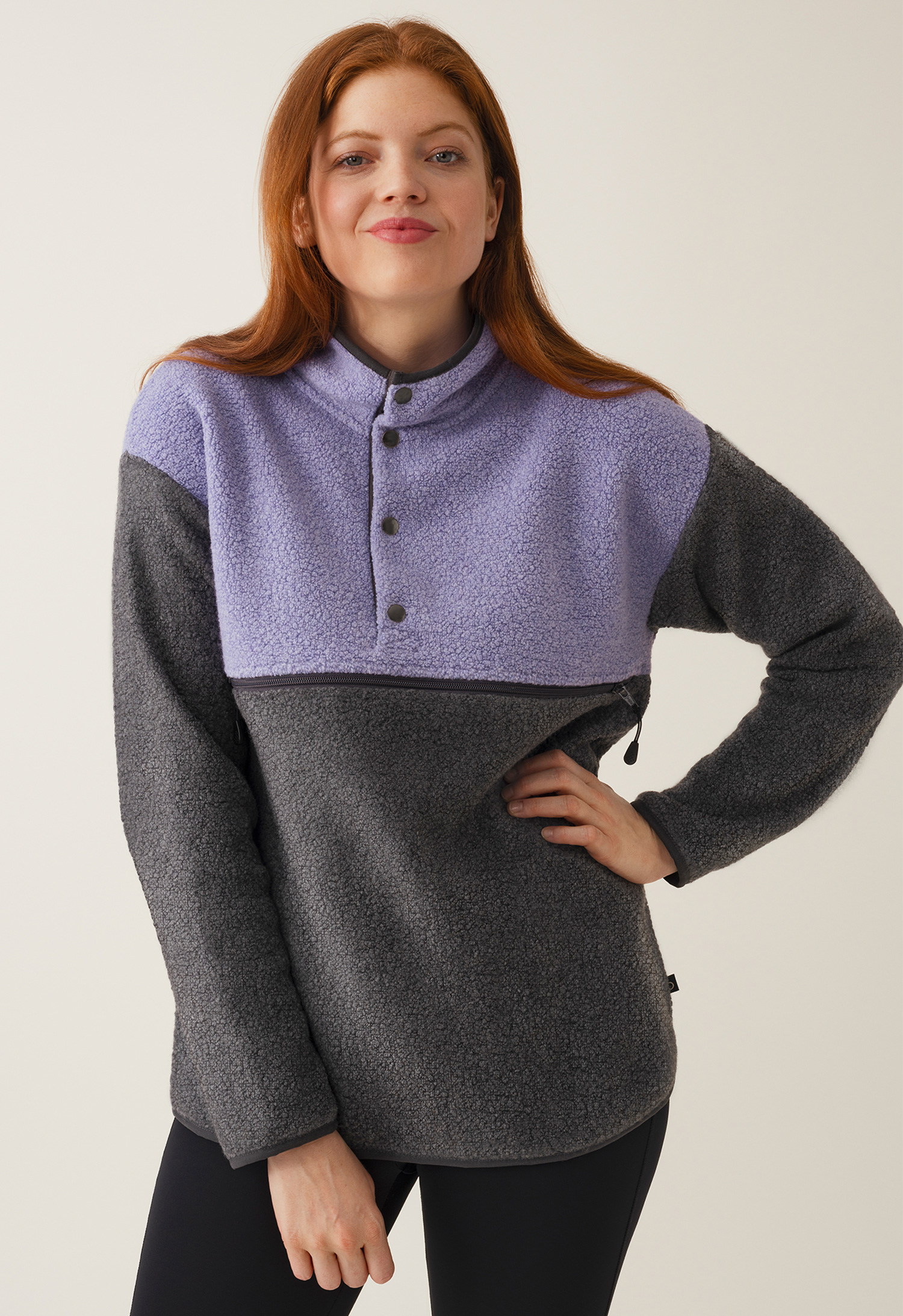 Wool pile maternity pullover 90s - Lilac