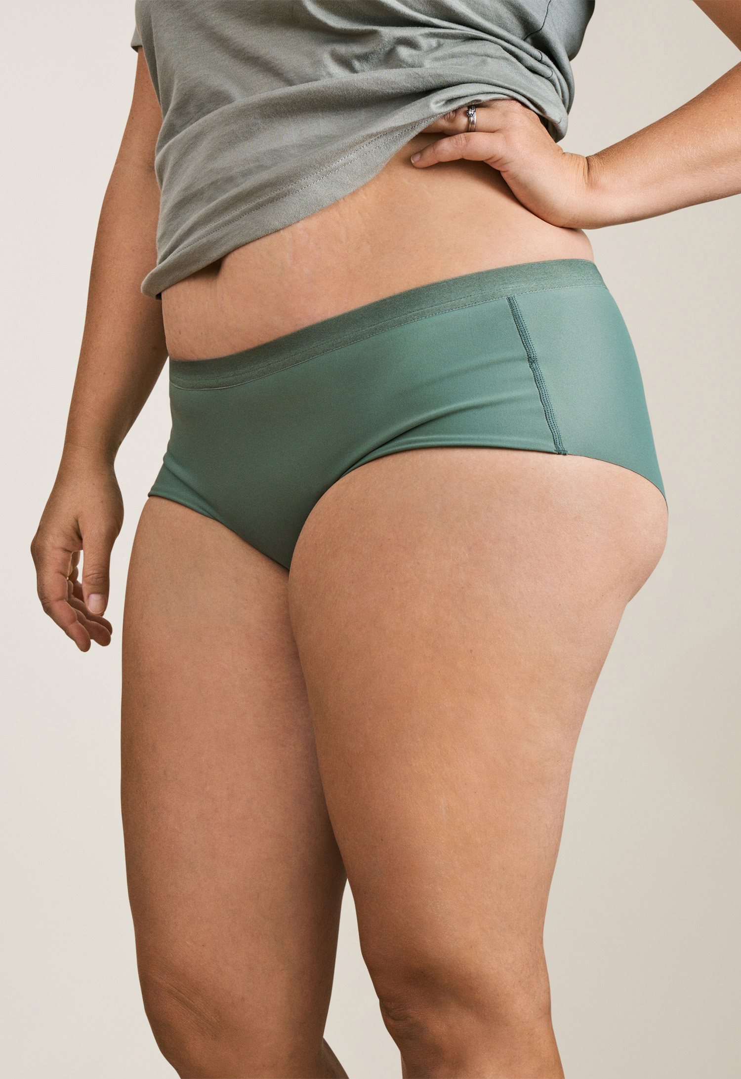 Period Underwear - Hipster Seamless - Lightest flow - Green gallery