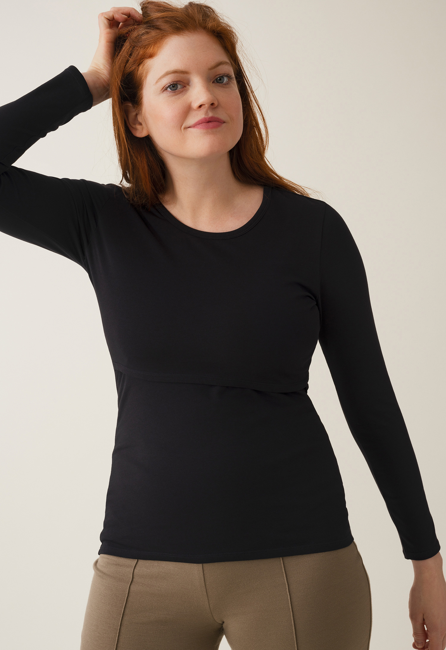 Long sleeve nursing top - Black gallery