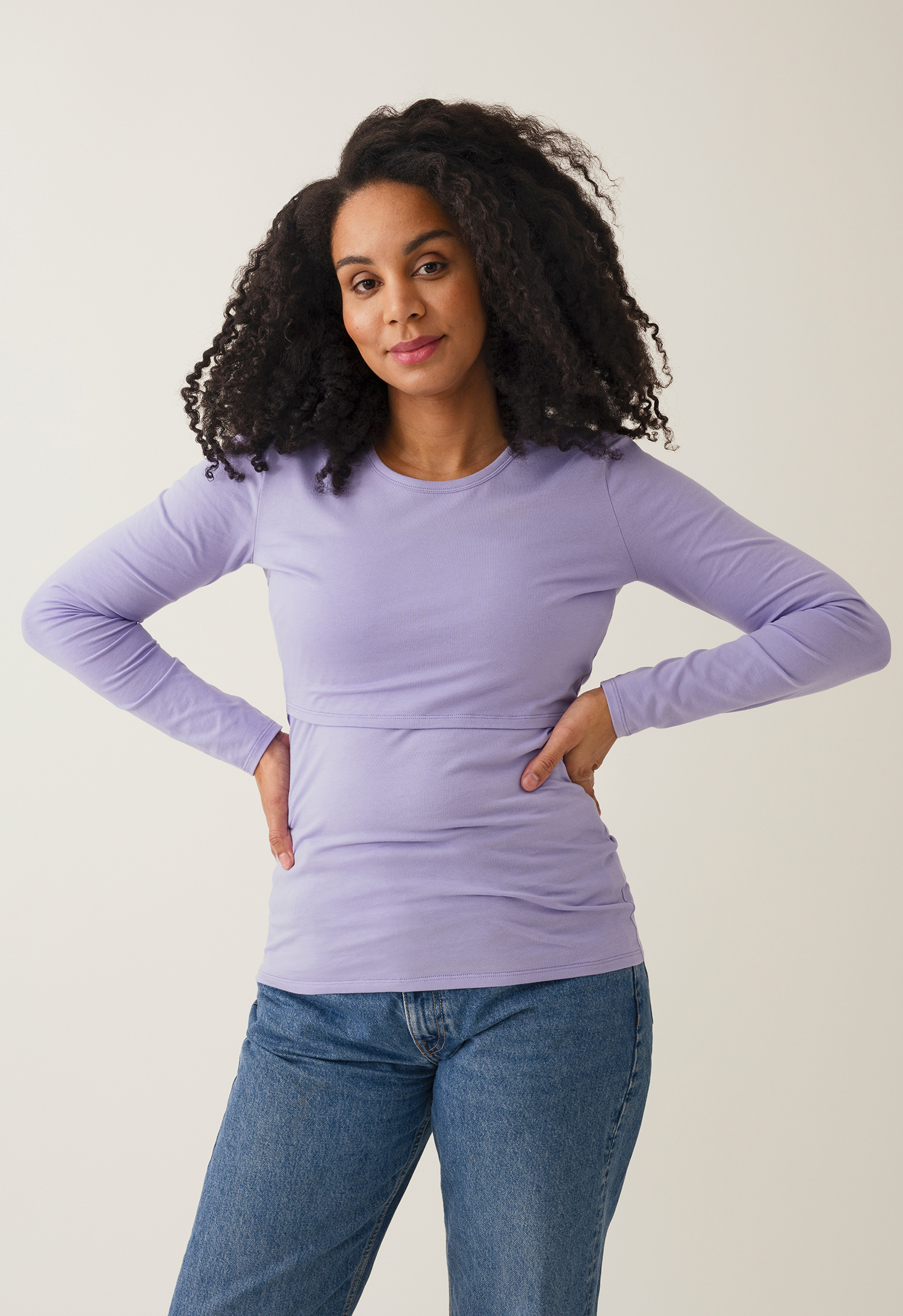 Long sleeve nursing top - Lilac gallery
