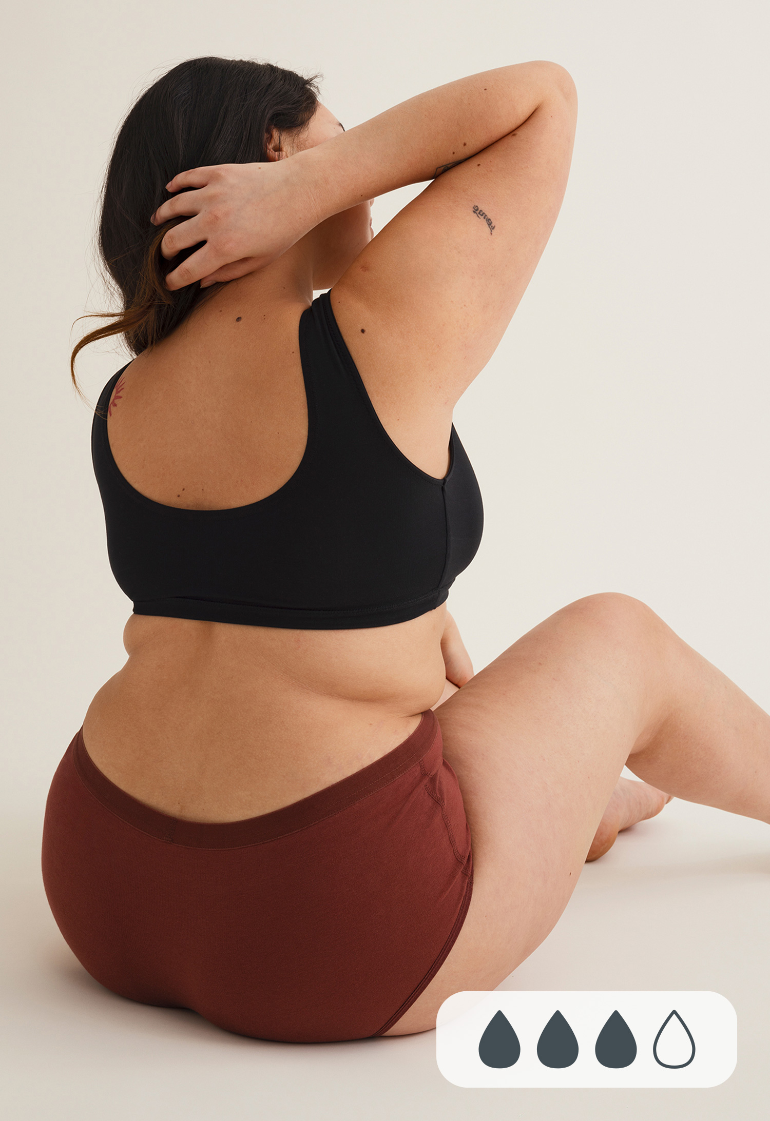 Period Underwear Hipster Medium flow, Rusty Bordeaux