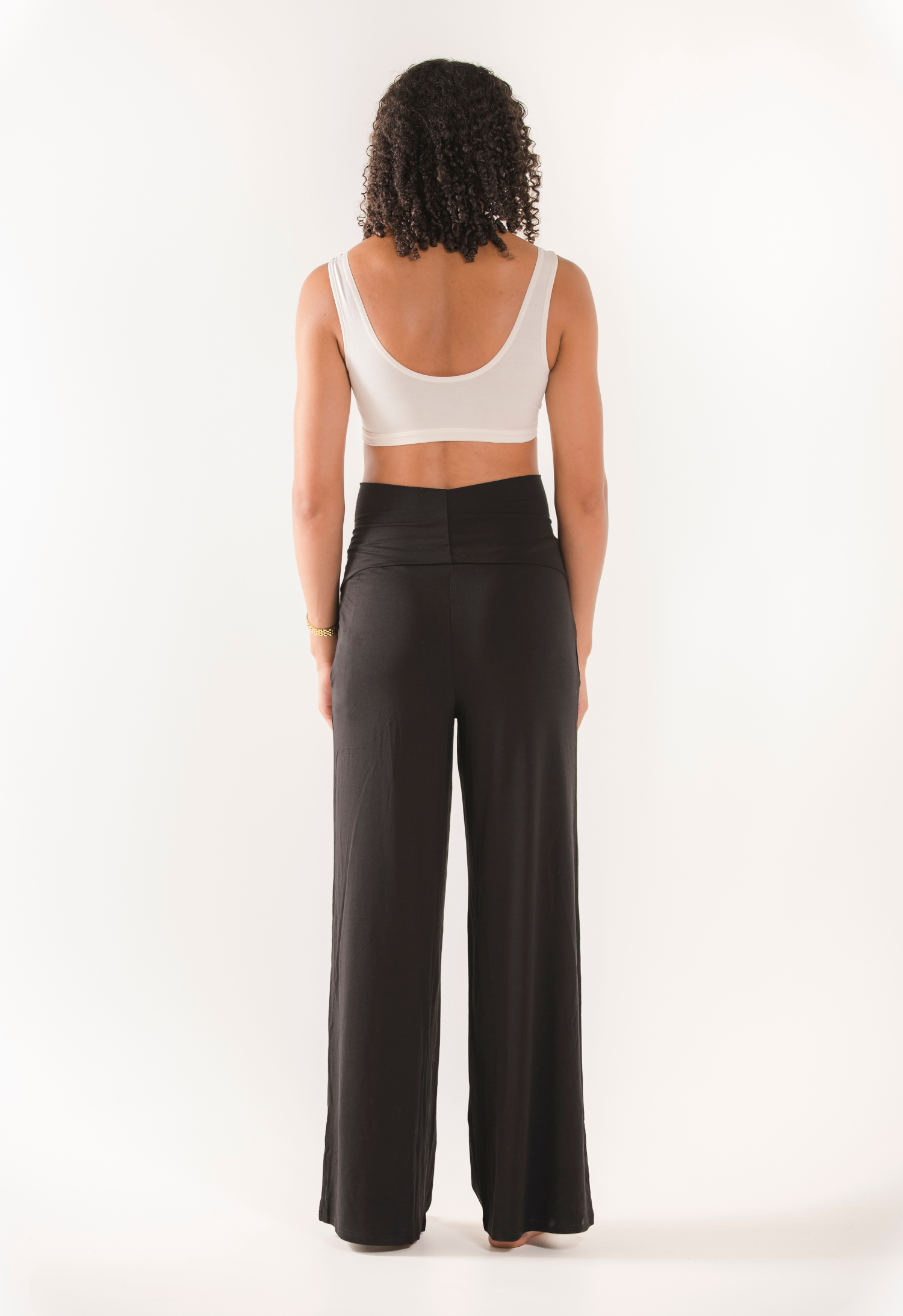 Maternity wide leg soft pants - Black gallery
