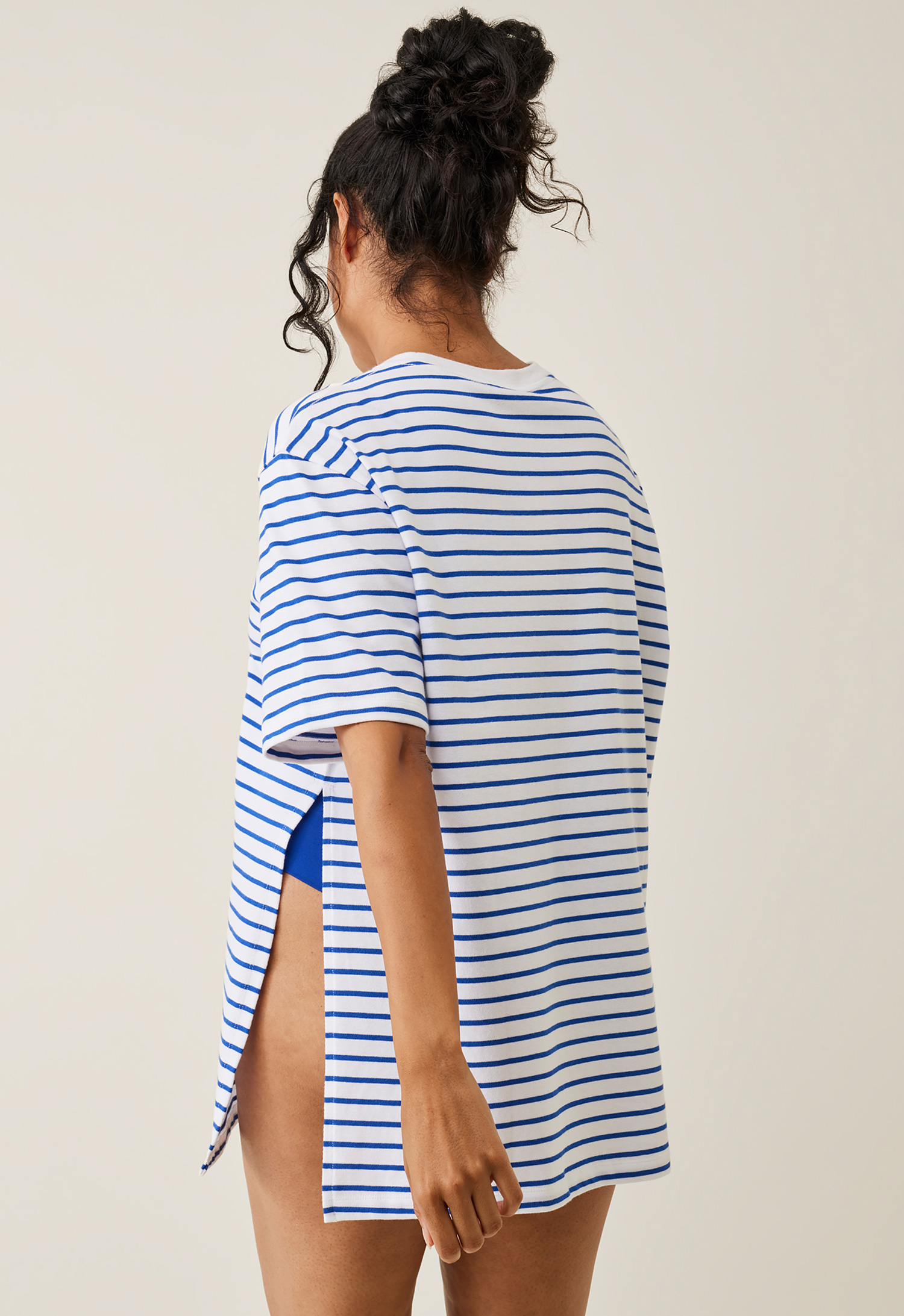 Oversized maternity t-shirt with slit - Striped gallery