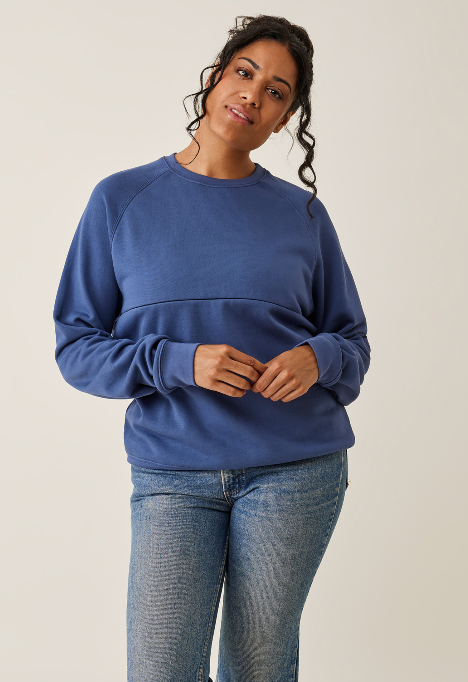 Thermal nursing sweatshirt - Indigo Blue gallery