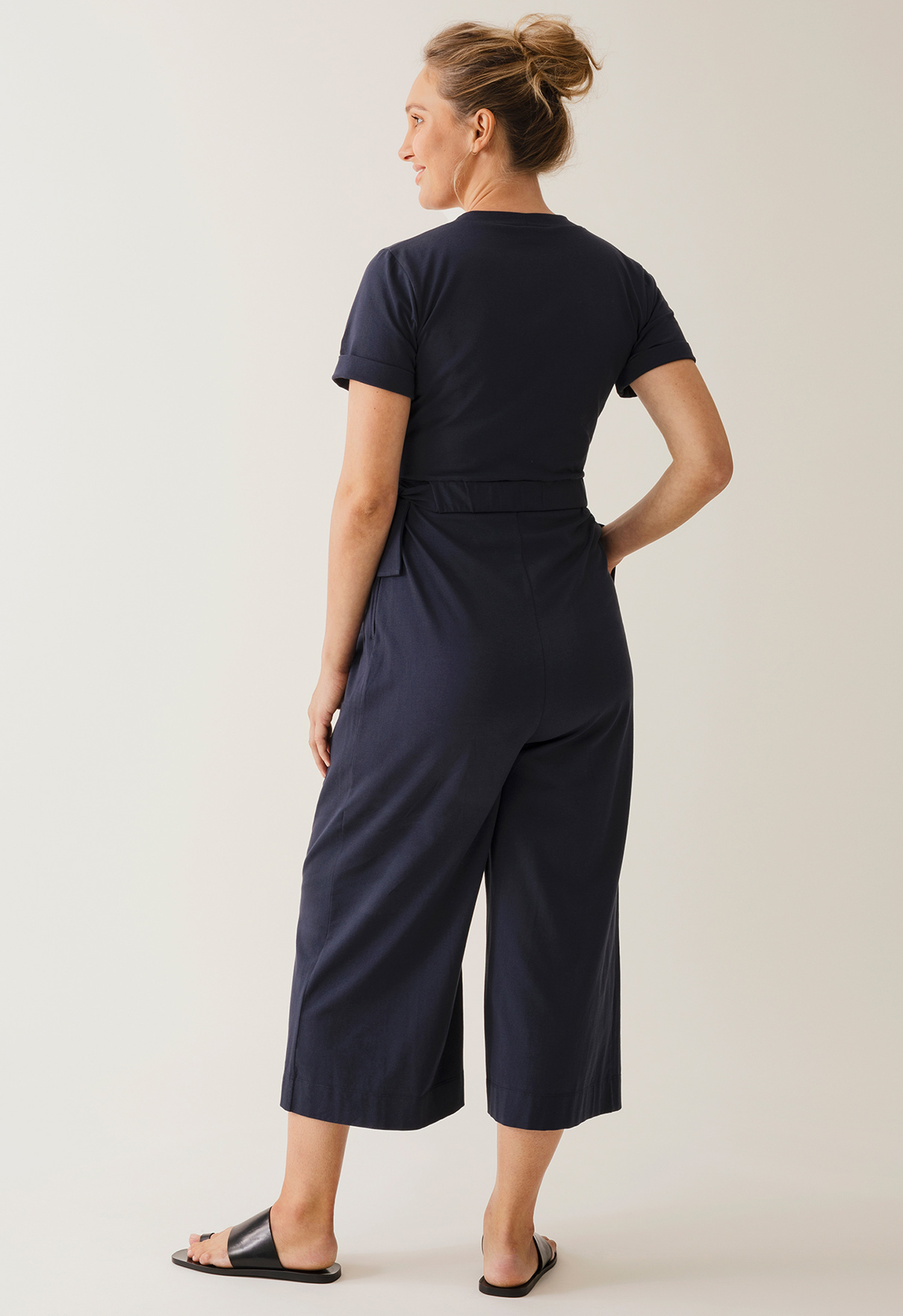 Maternity jumpsuit with nursing access - Midnight Blue gallery