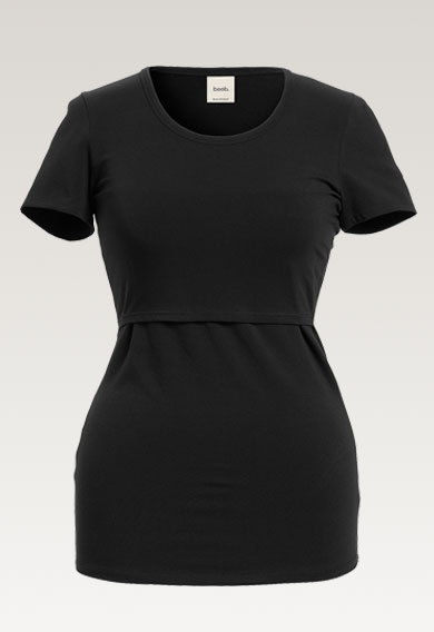 Short sleeve nursing top - Black gallery