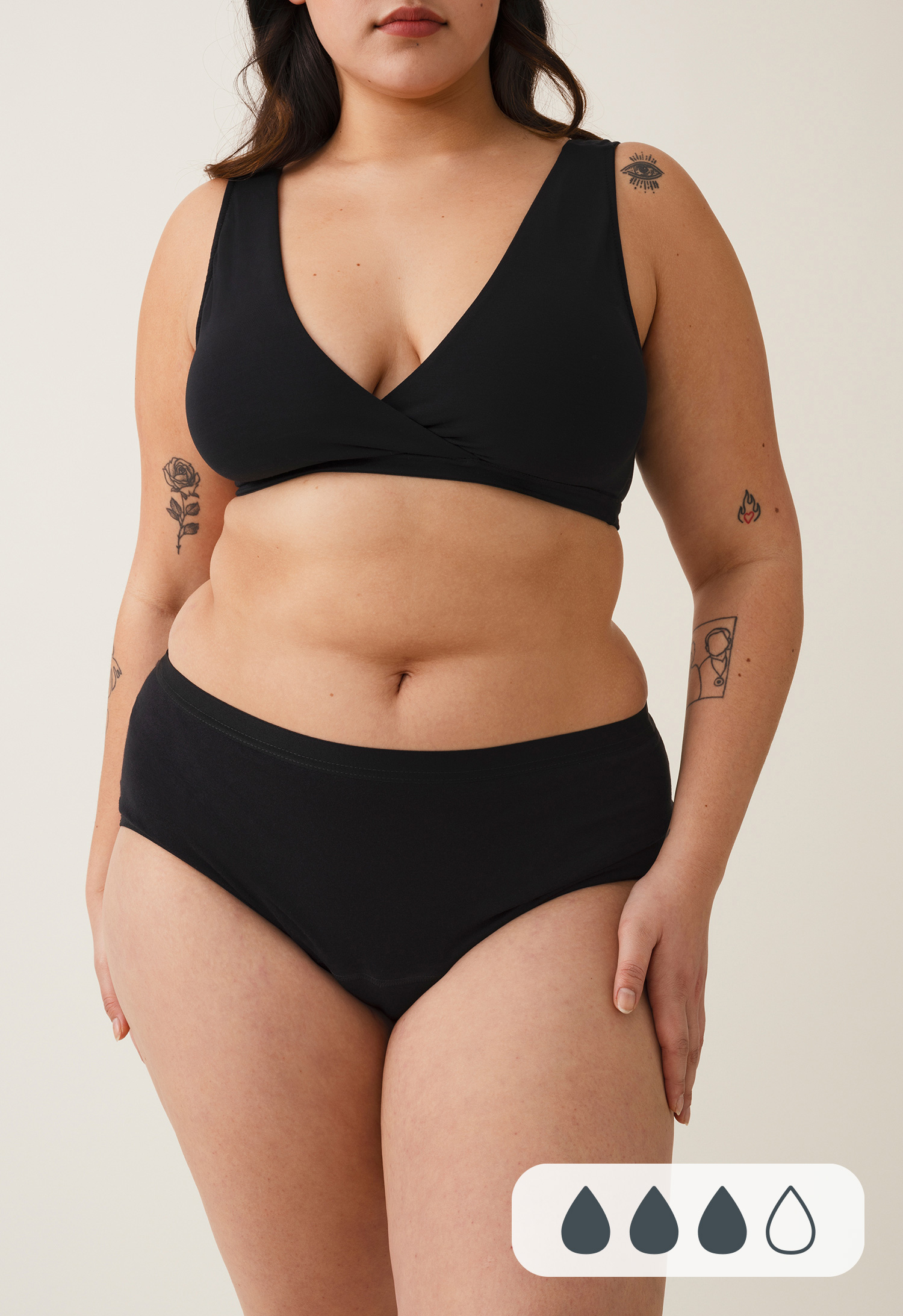 Period Underwear Hipster Medium flow, Black