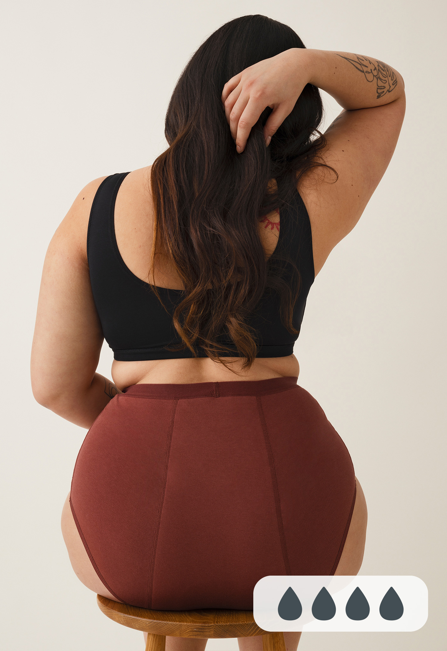 Period Underwear High Waist Heavy flow, Rusty Bordeaux