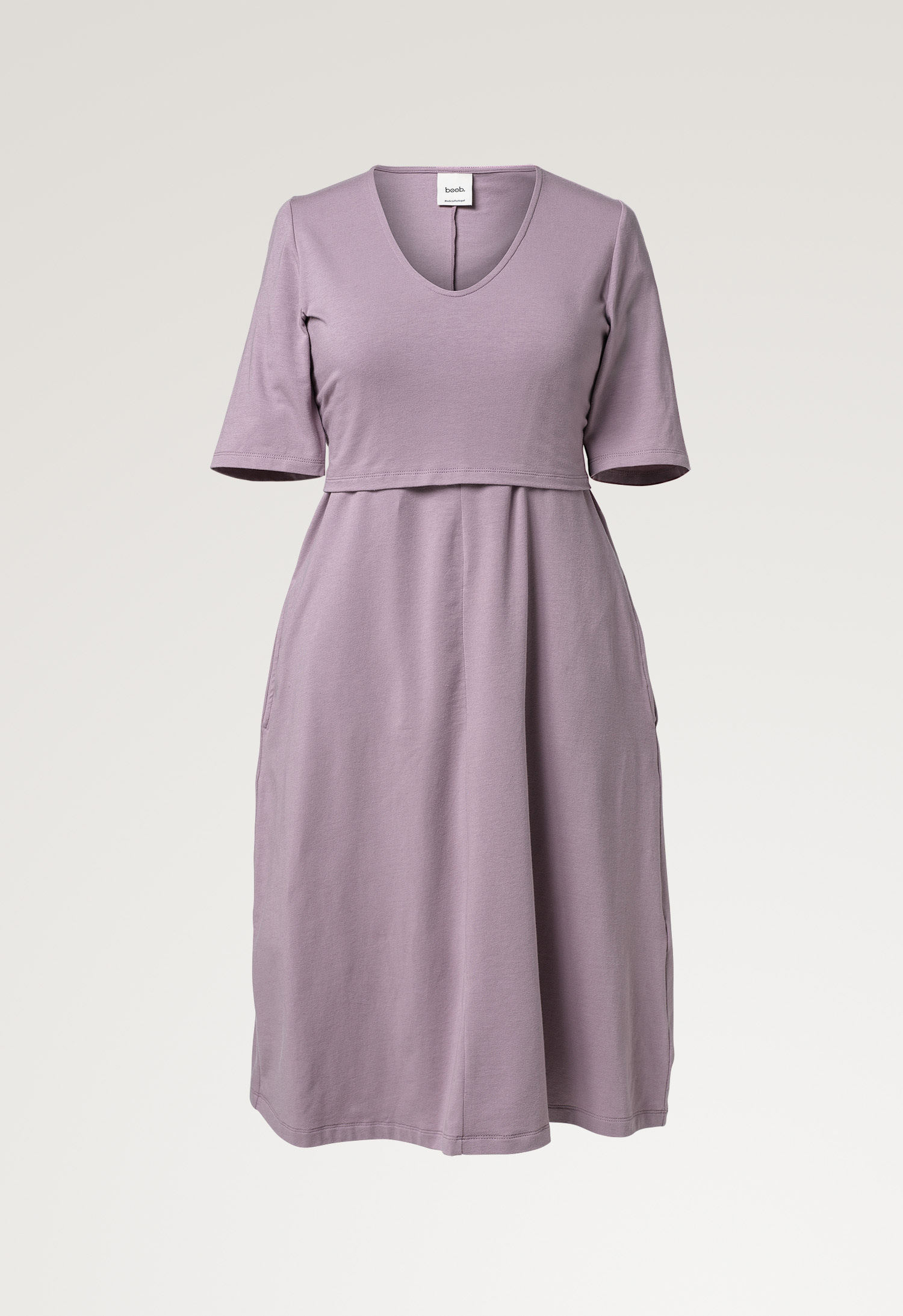 A shaped nursing dress short sleeve - Lavender gallery