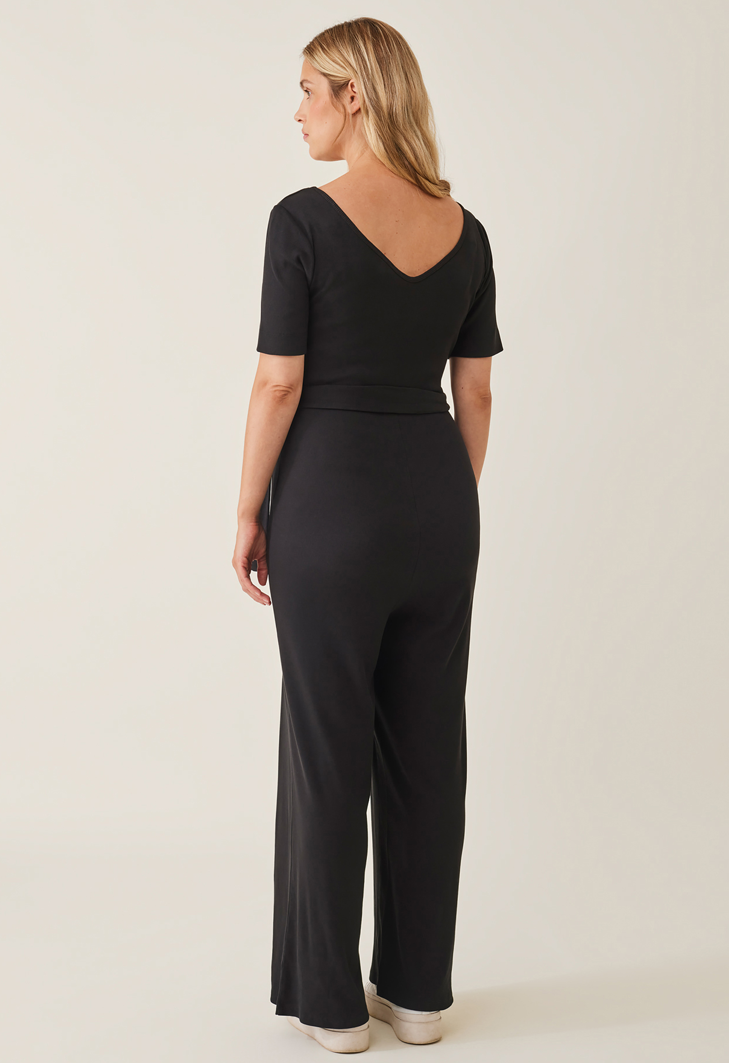 Ribbed maternity jumpsuit - Black gallery