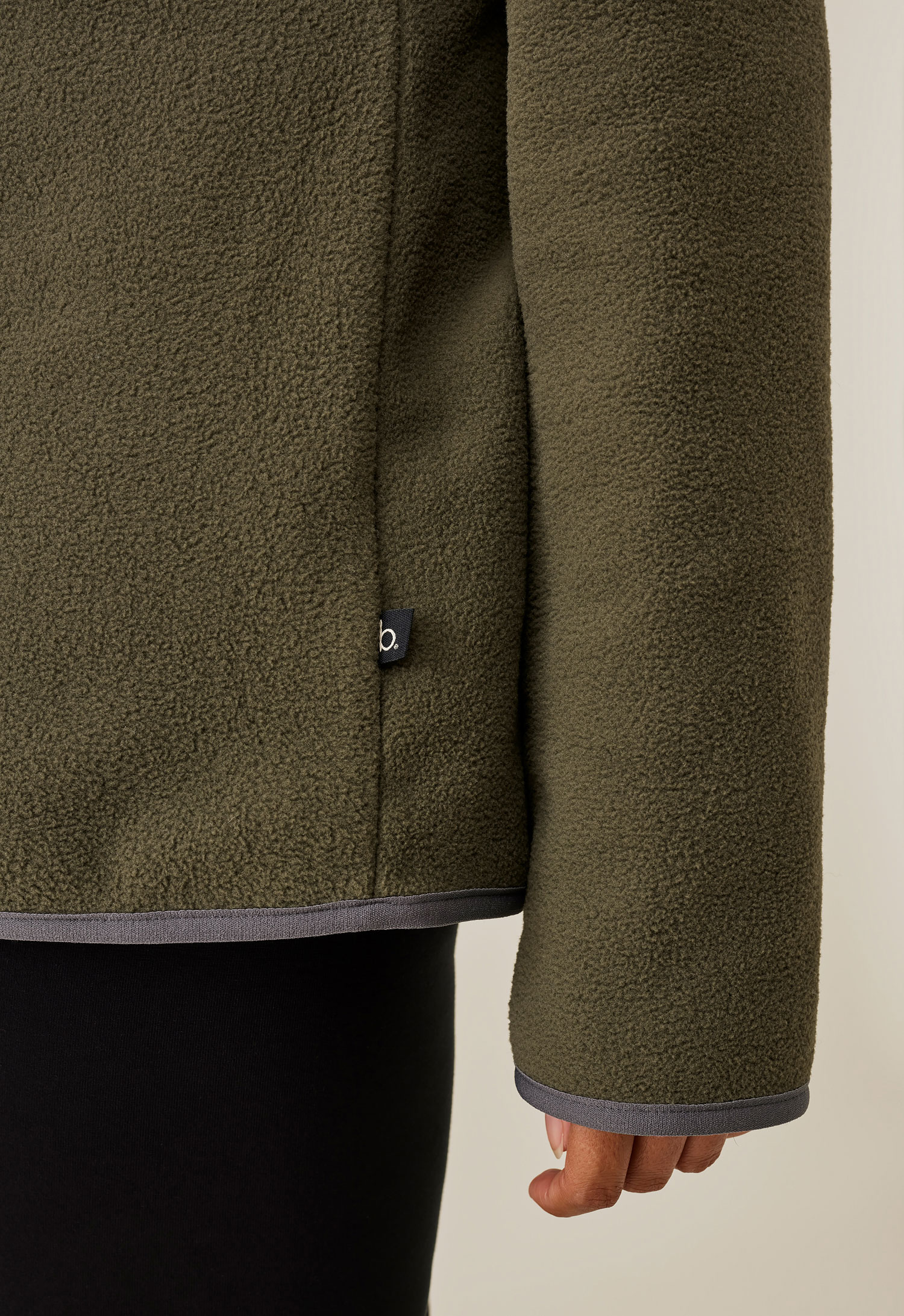 Fleece sweater with nursing access - Green Olive gallery