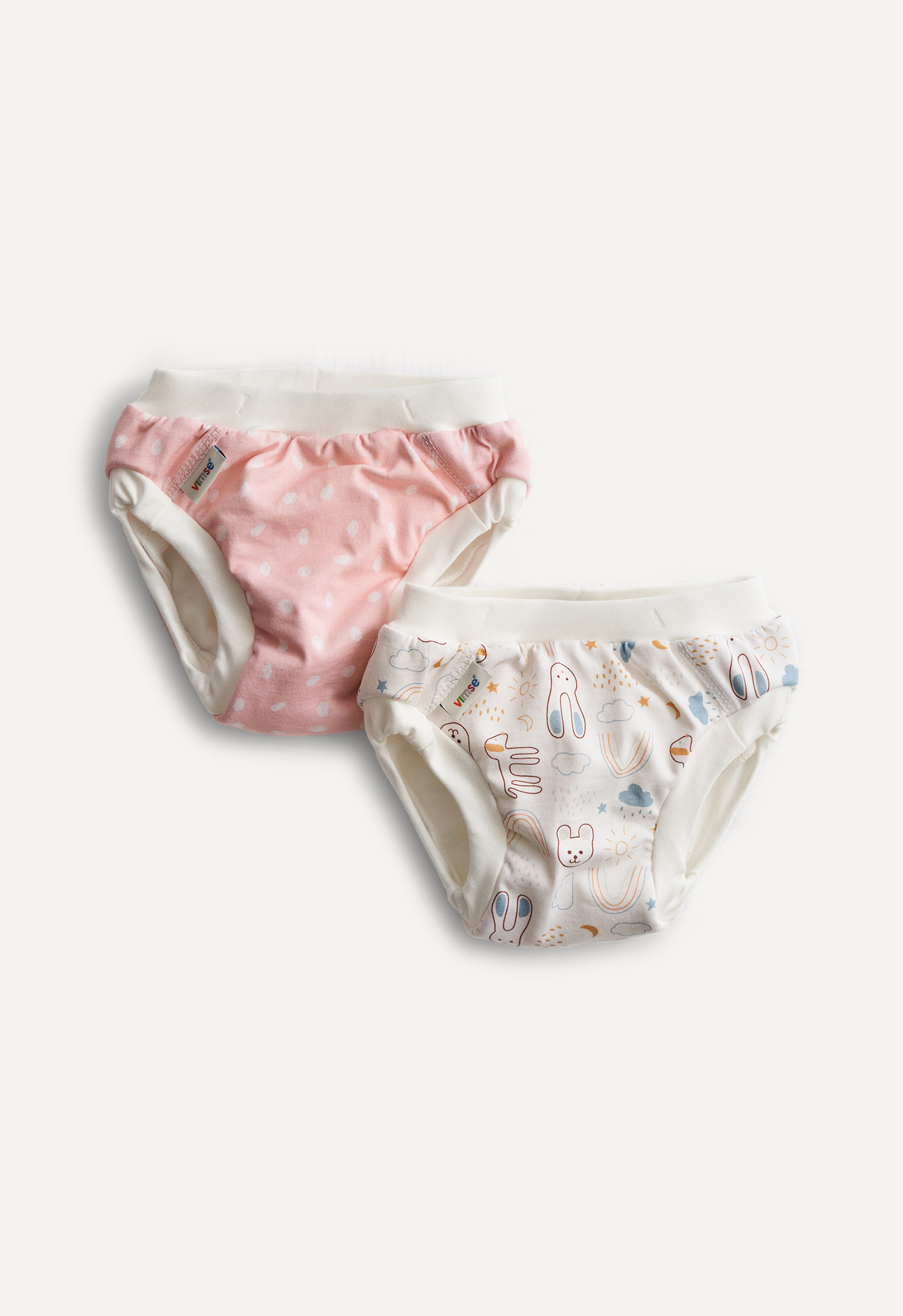 Training Pants, Pink Dots/White Teddy 2-p