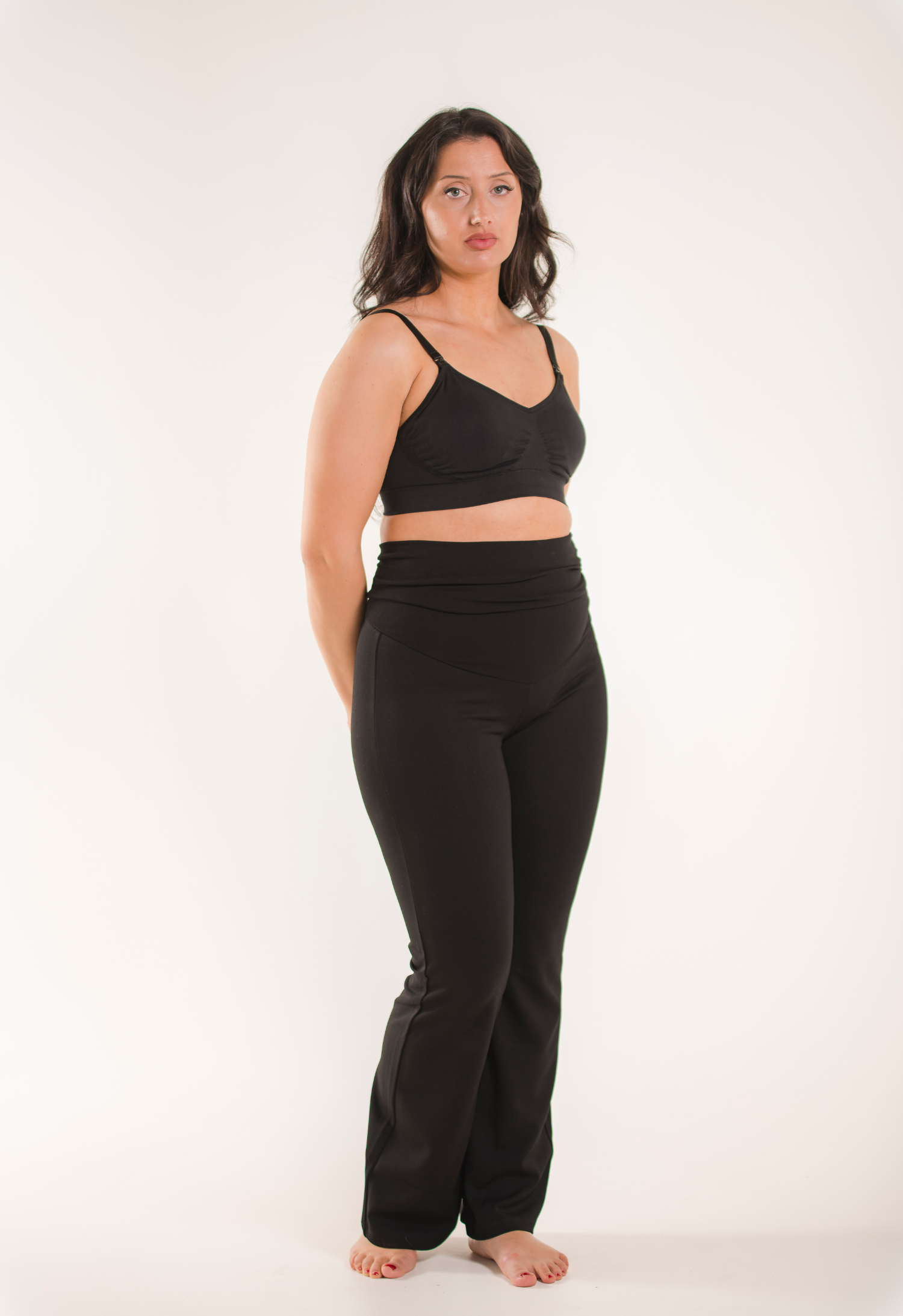 Flared maternity pants - Black gallery