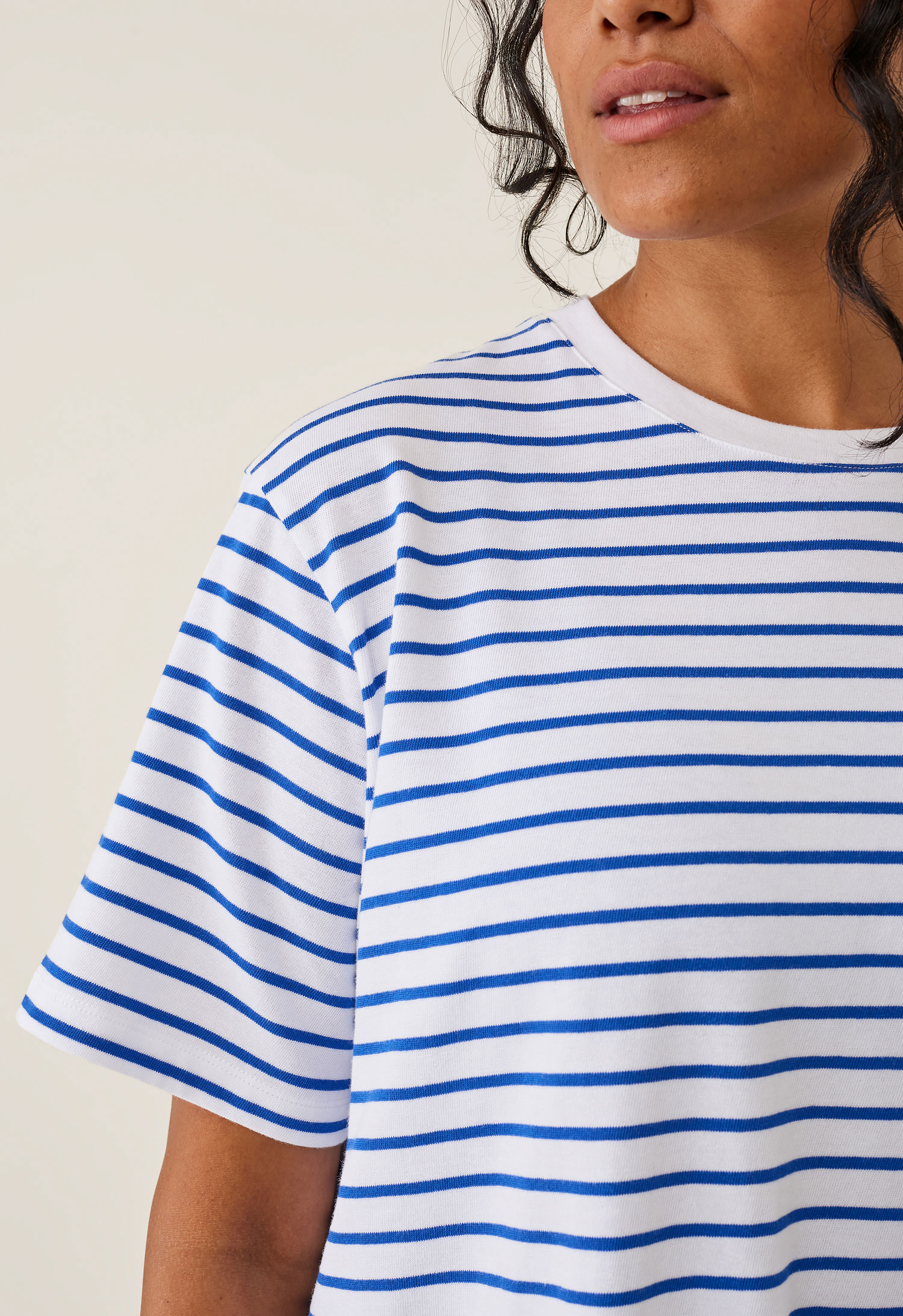 Oversized maternity t-shirt with slit - Striped gallery