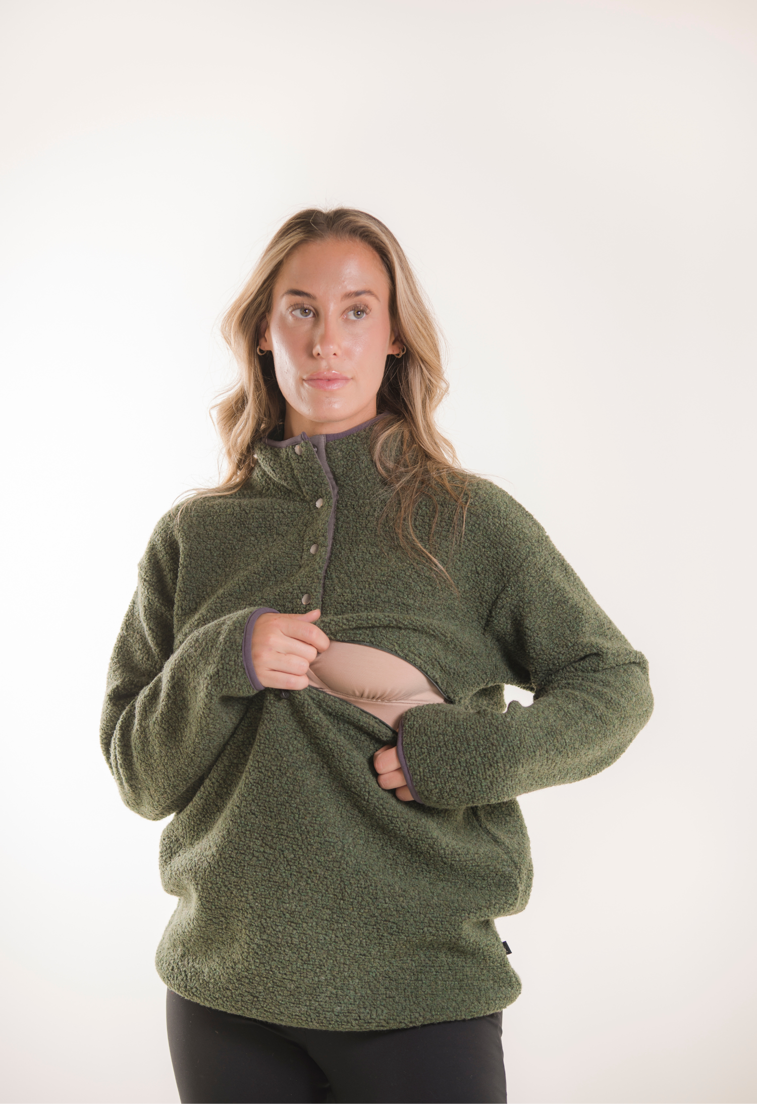Maternity fleece sweater 90s - Green gallery