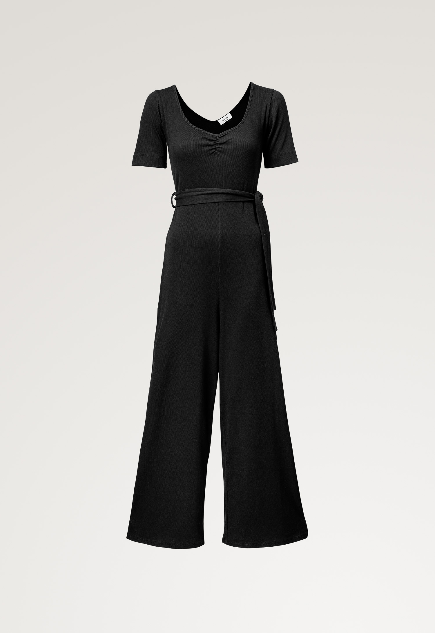 Ribbed maternity jumpsuit - Black gallery