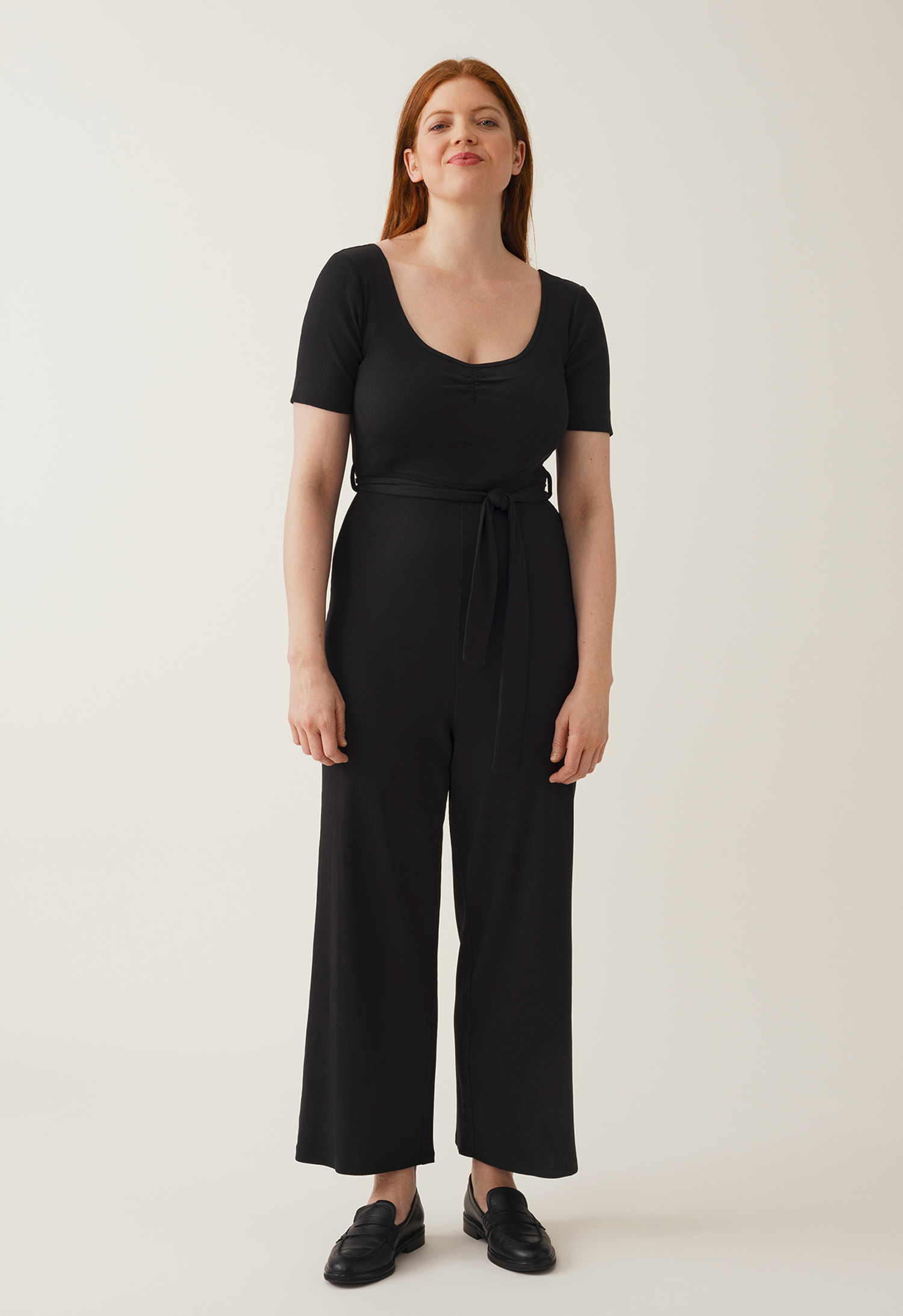 Ribbed maternity jumpsuit - Black gallery