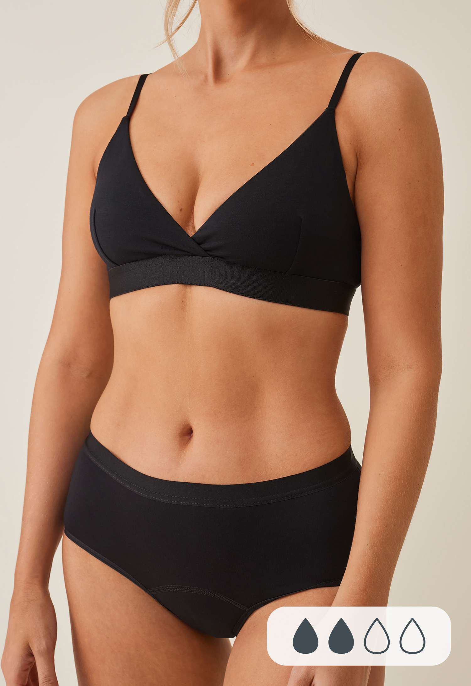 Period Underwear Hipster Light flow, Black