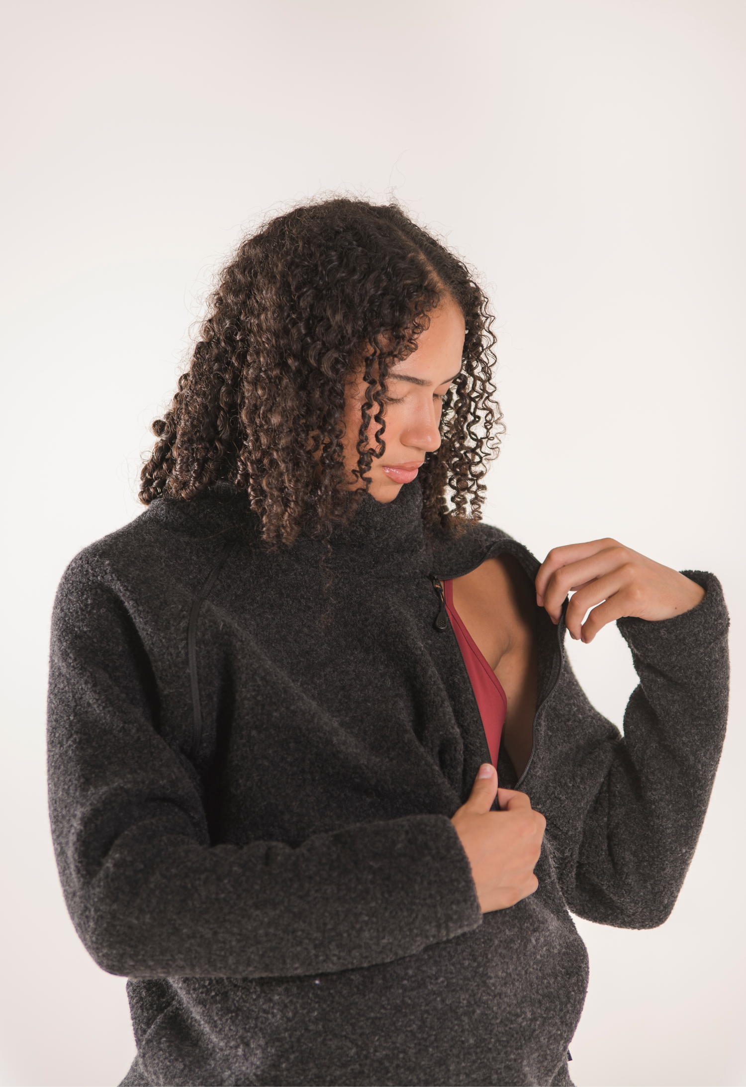 Wool pile sweater - Black gallery