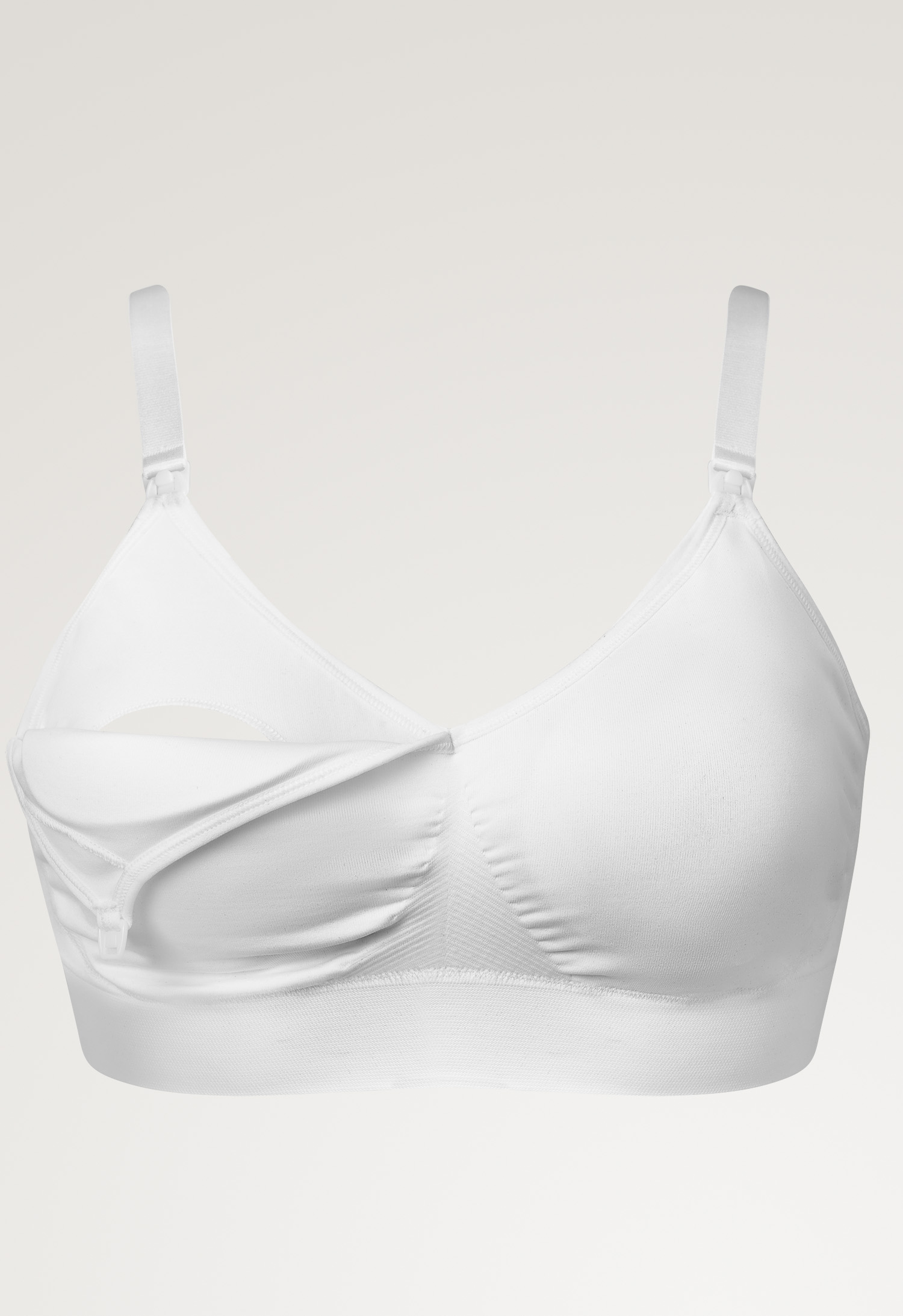 Seamless nursing bra with pads - White gallery