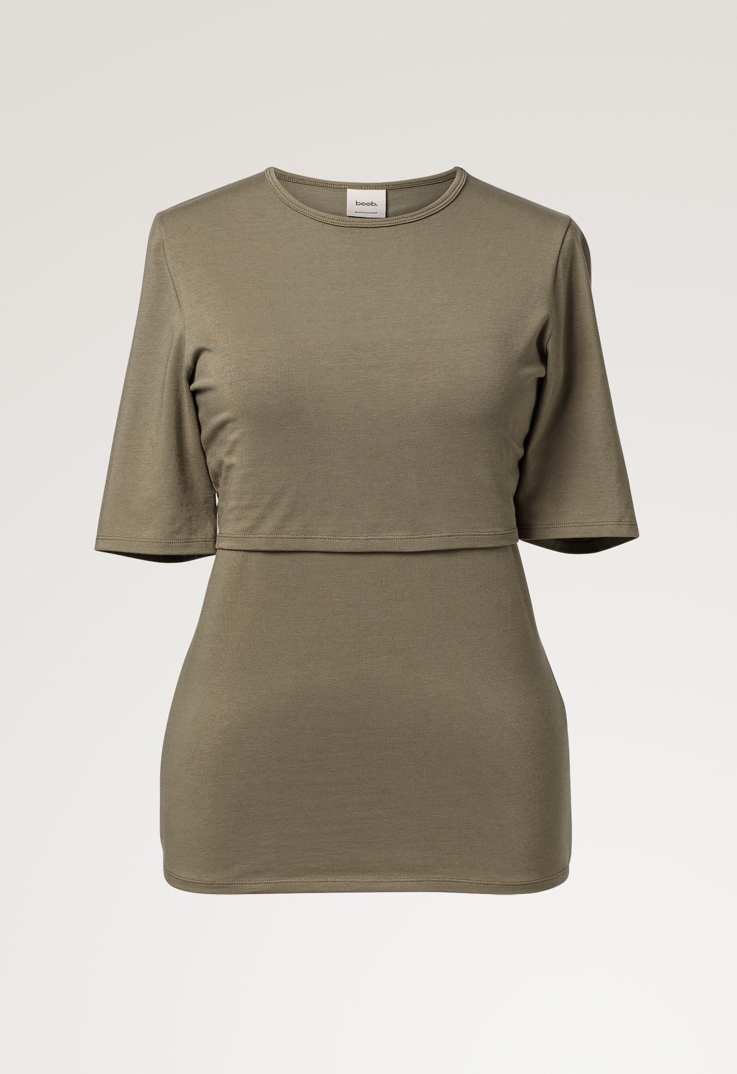 Classic mid-slv top - Green khaki gallery