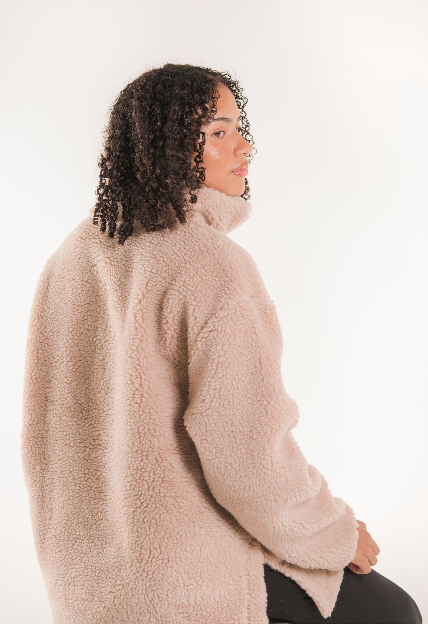Pile fleece sweater - Beige gallery