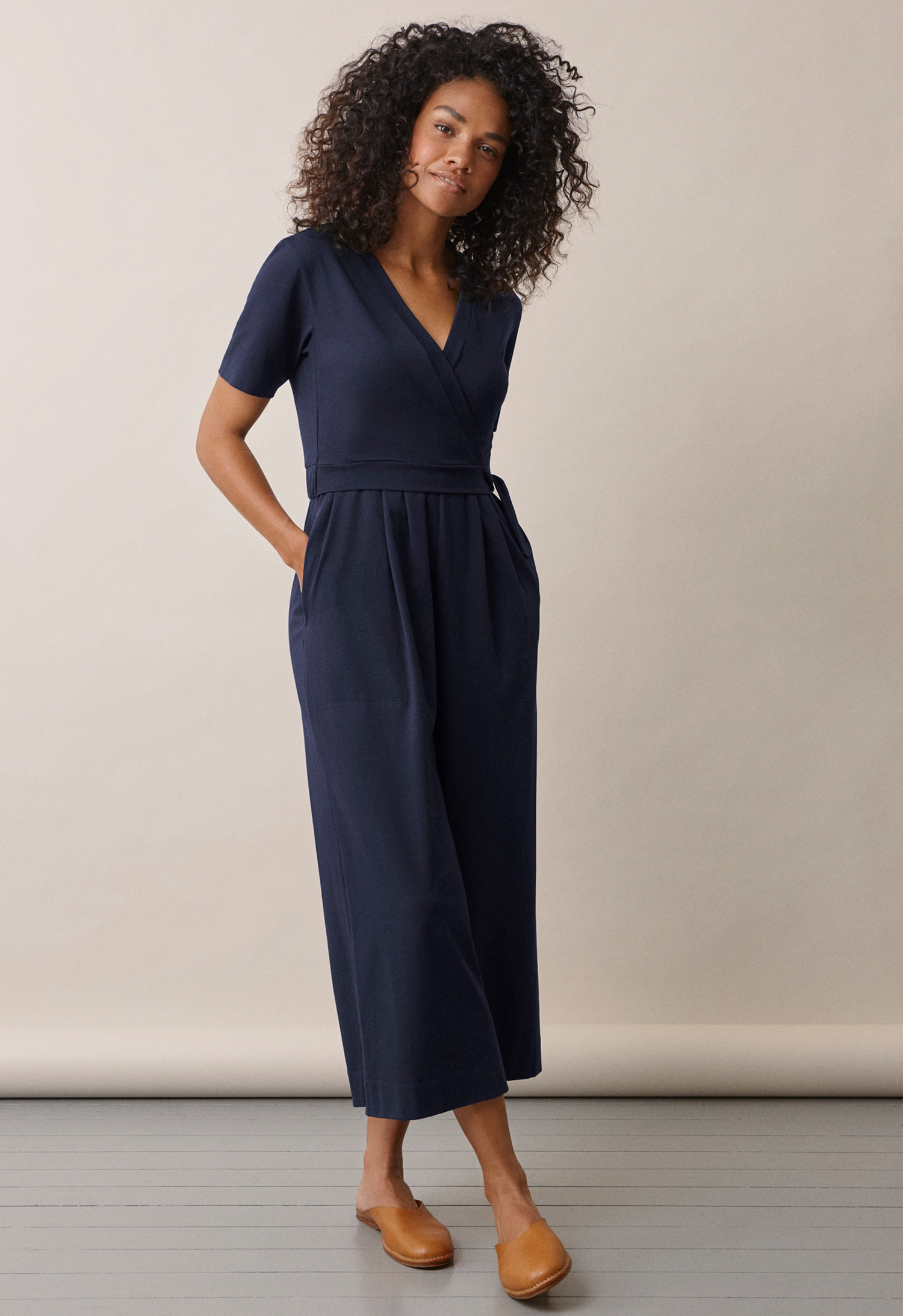 Maternity jumpsuit with nursing access - Midnight Blue gallery