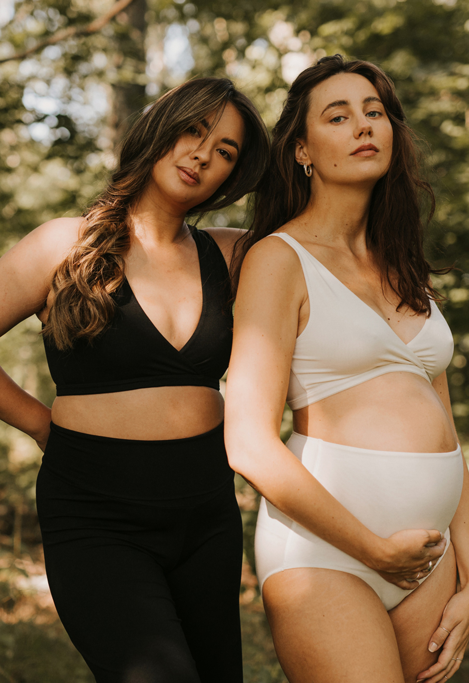 2-pack soft nursing bras - Black & Tofu gallery