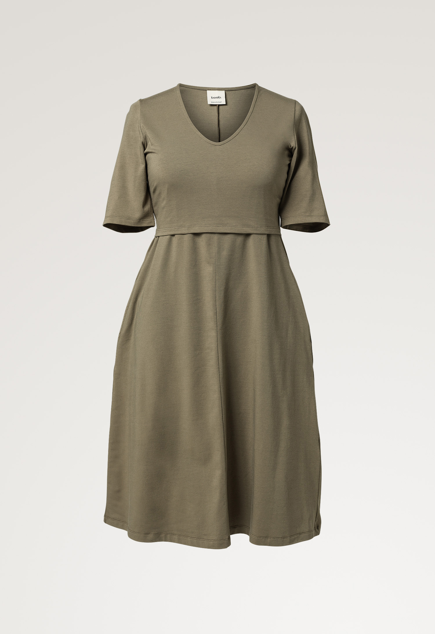 A shaped nursing dress short sleeve - Khaki Green gallery