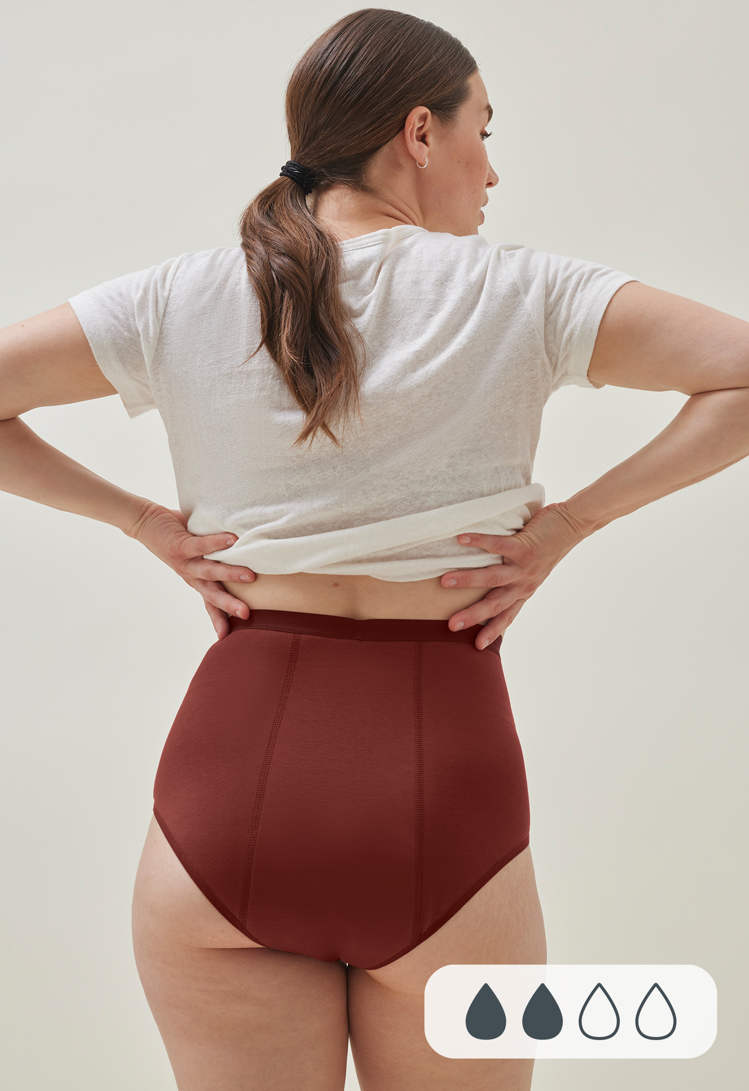 Period Underwear High Waist Light Flow, Rusty Bordeaux