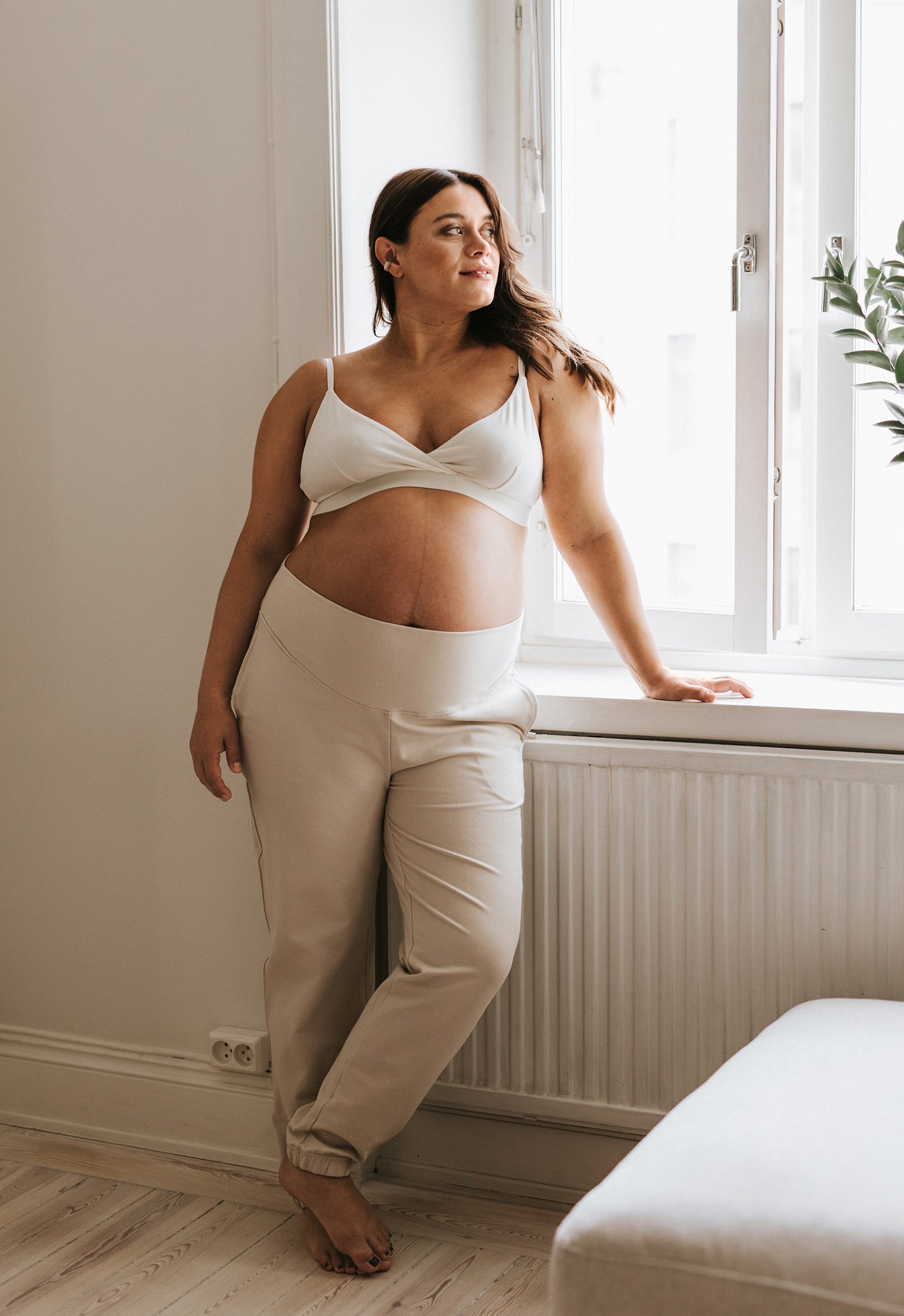 Maternity sweatpants - Light Beige