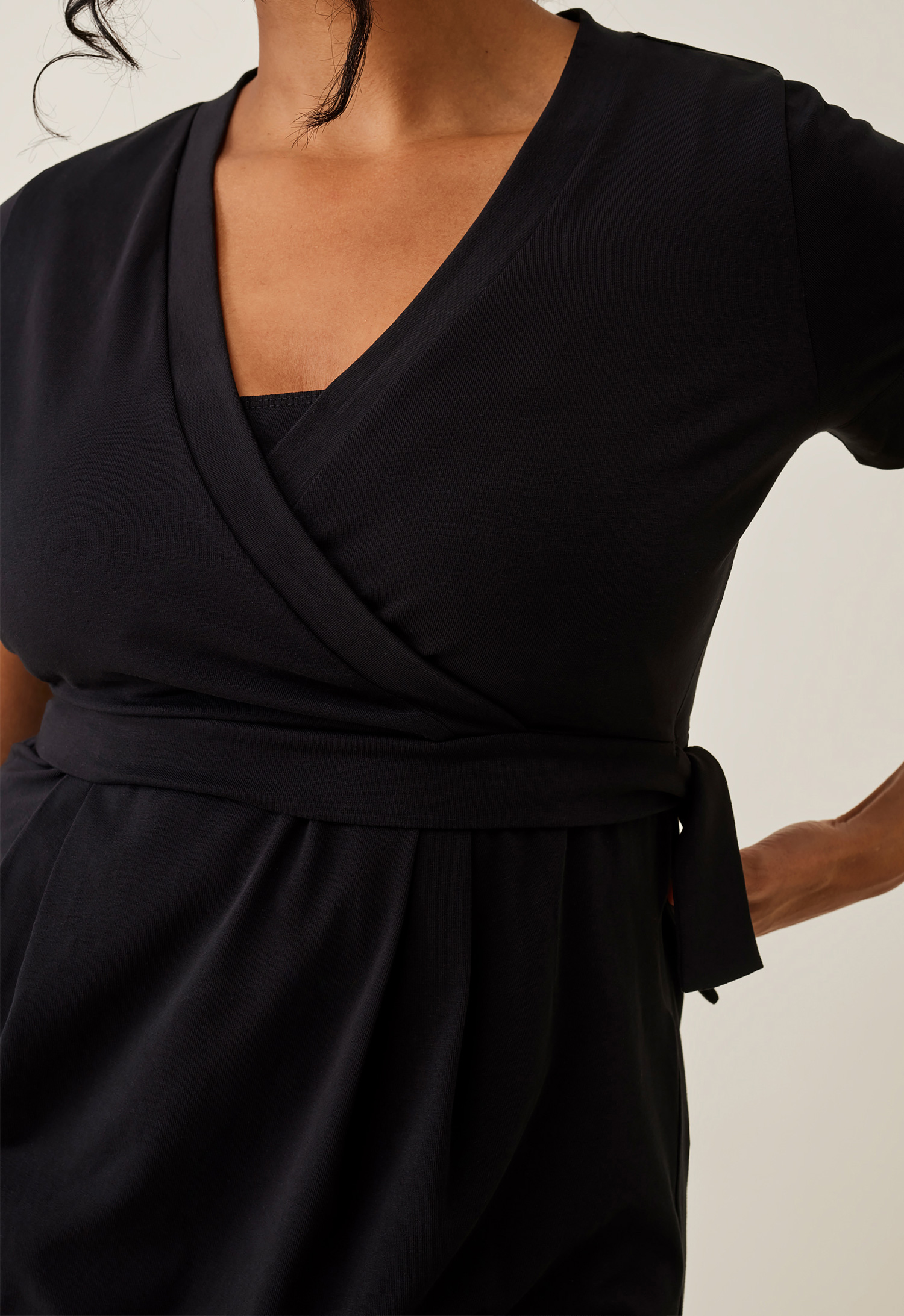 Nursing wrap top - Black gallery