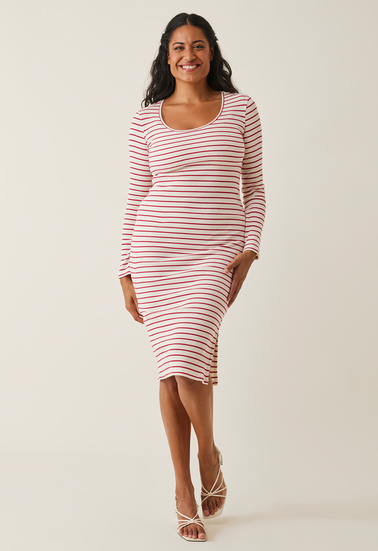 Ribbed maternity dress - Striped gallery