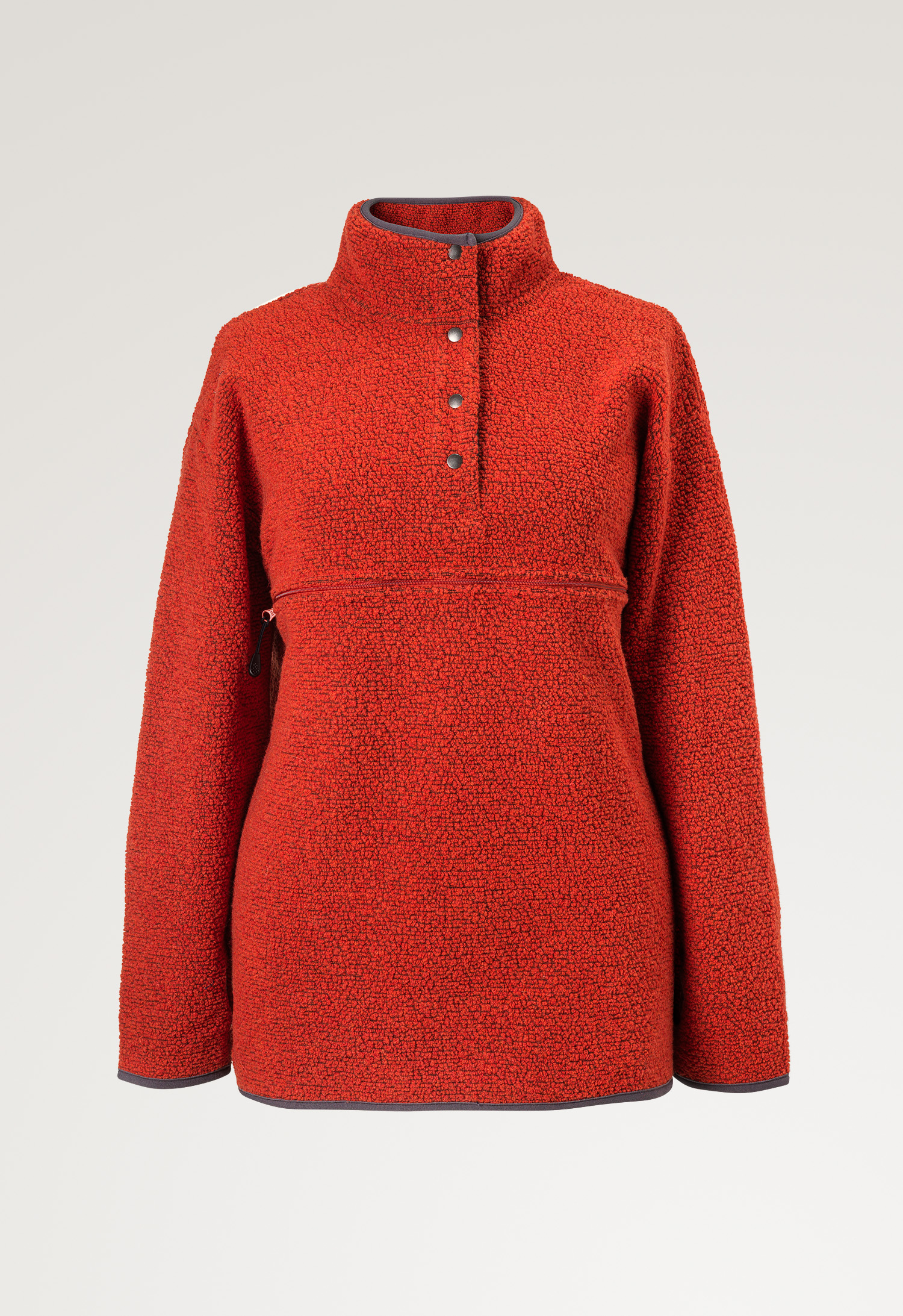 Wool pile maternity pullover 90s - Orange gallery