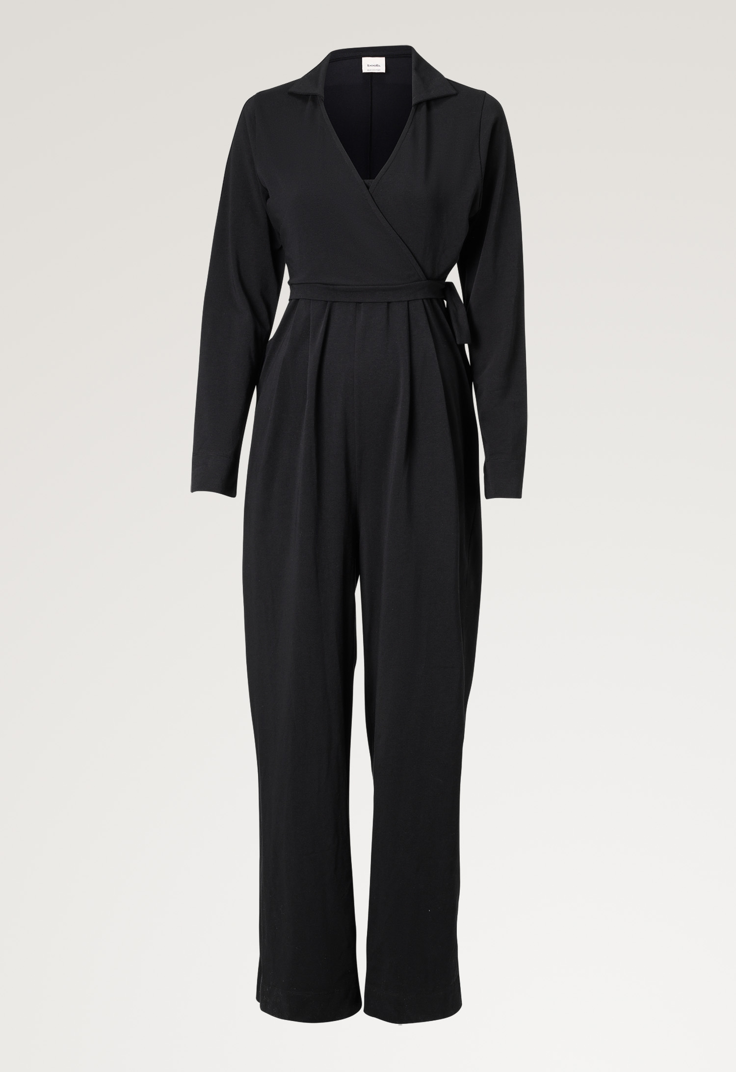 Maternity jumpsuit with collar - Black gallery